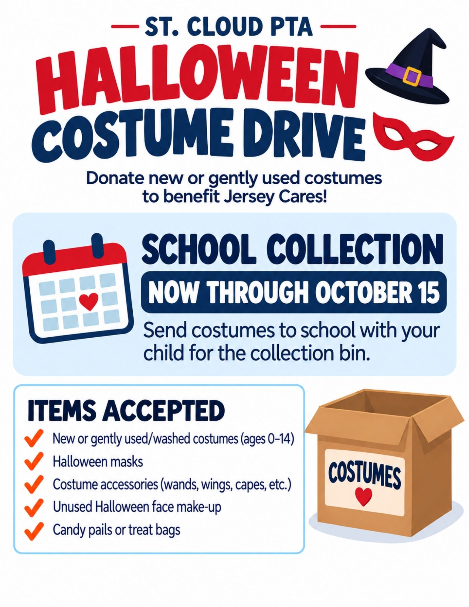 Halloween costume drive: donate costumes and accessories through October 15