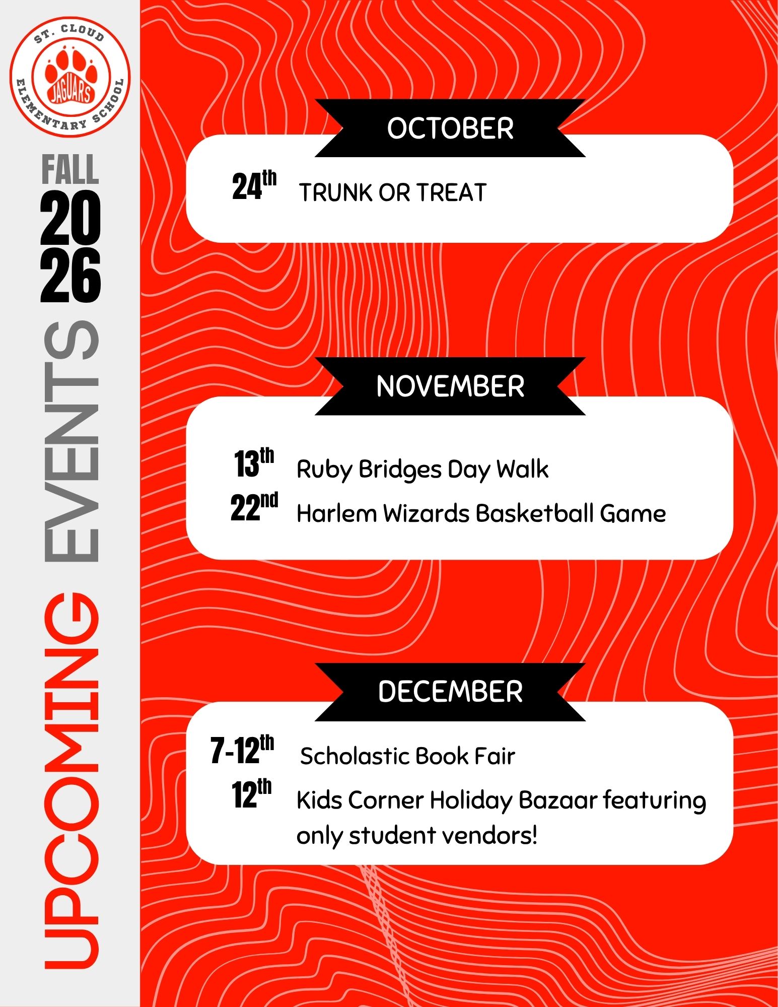 St. Cloud PTA fall 2026 upcoming events calendar